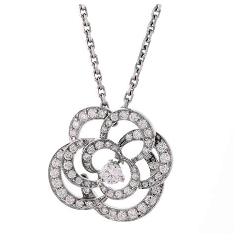 chanel camellia diamond brooch|chanel camellia flower necklace.